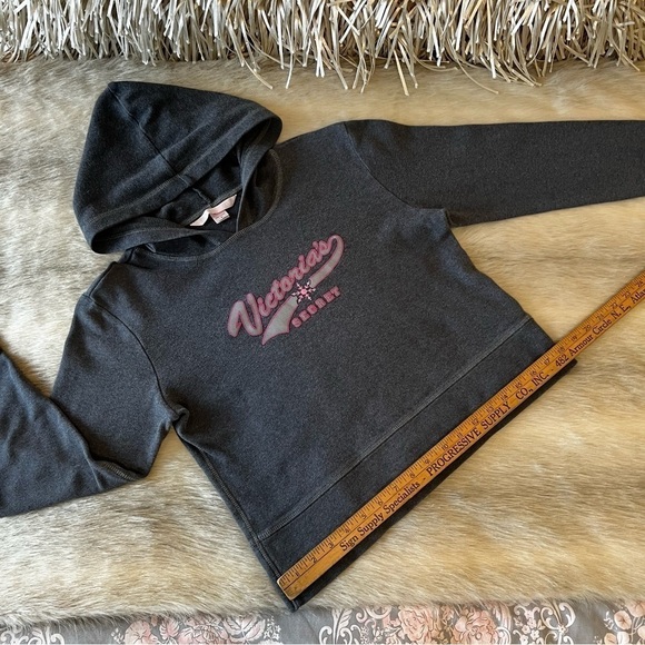 Vintage 2003 VICTORIA’S SECRET Gray Ling Sleeve Pullover Hoodie Logo Snowflake S - Picture 8 of 10